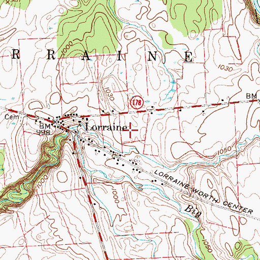 Topographic Map of Lorraine Census Designated Place, NY