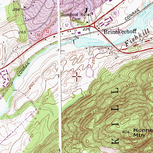 Topographic Map of Merritt Park Census Designated Place, NY