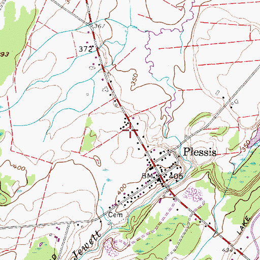 Topographic Map of Plessis Census Designated Place, NY
