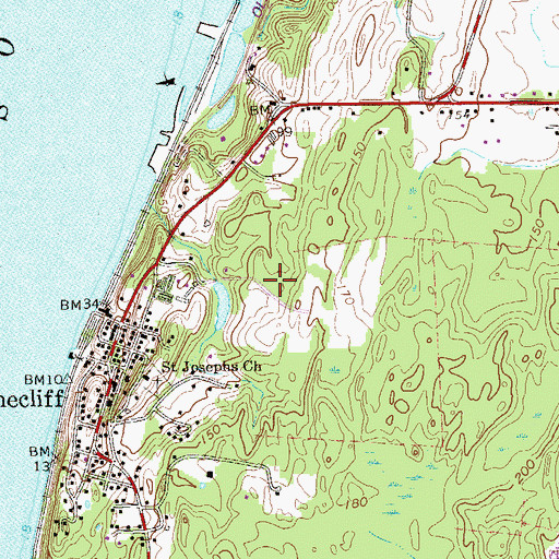 Topographic Map of Rhinecliff Census Designated Place, NY