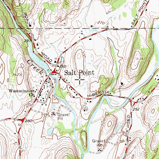 Topographic Map of Salt Point Census Designated Place, NY