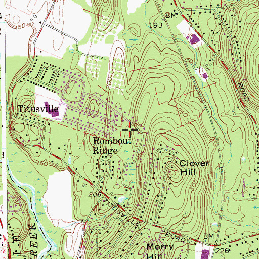 Topographic Map of Titusville Census Designated Place, NY