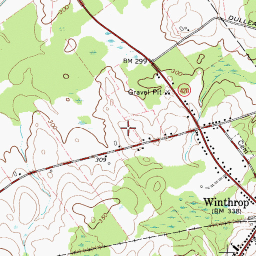 Topographic Map of Winthrop Census Designated Place, NY