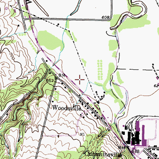 Topographic Map of Woodsville Census Designated Place, NY