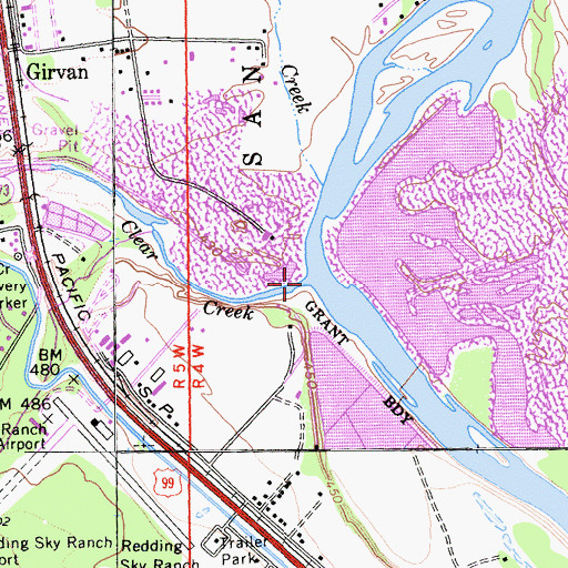 Topographic Map of Clear Creek, CA