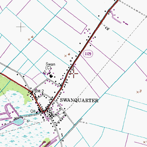 Topographic Map of Swan Quarter Census Designated Place, NC