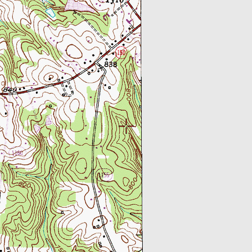 Topographic Map of Tyro Census Designated Place, NC