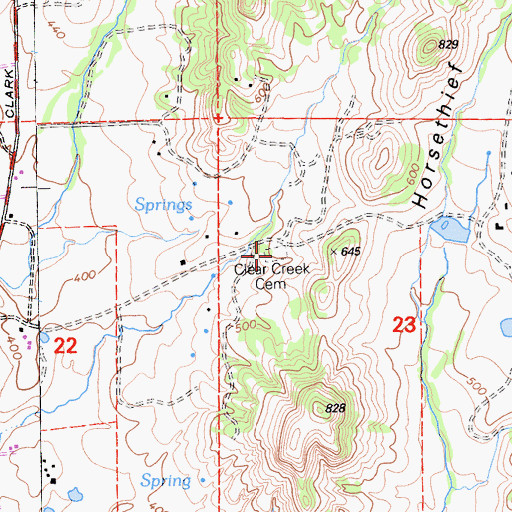 Topographic Map of Clear Creek Cemetery, CA
