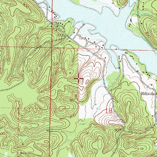 Topographic Map of Drowning Creek Census Designated Place, OK
