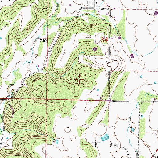 Topographic Map of Liberty Census Designated Place, OK