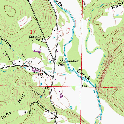 Topographic Map of Nicut Census Designated Place, OK
