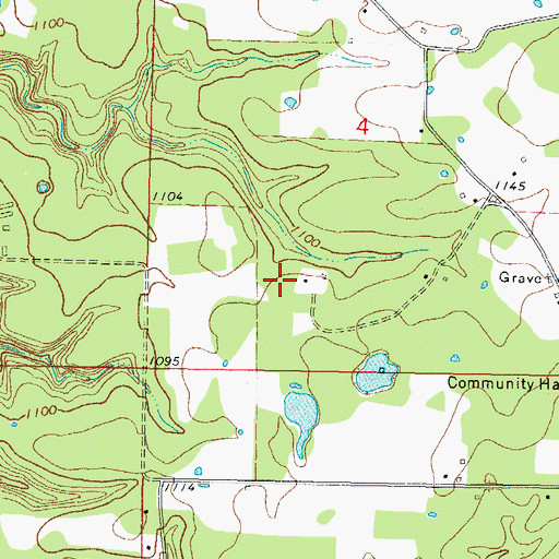 Topographic Map of Piney Census Designated Place, OK