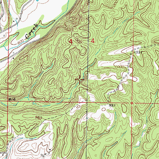 Topographic Map of Proctor Census Designated Place, OK