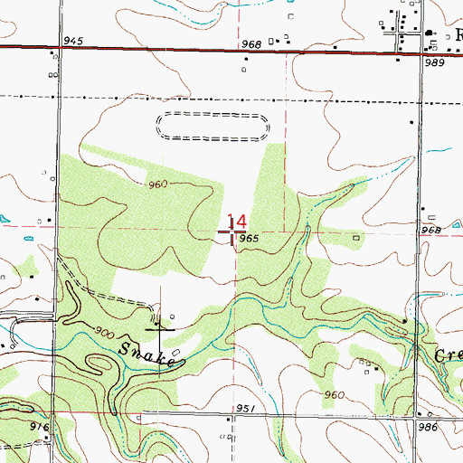 Topographic Map of Rose Census Designated Place, OK