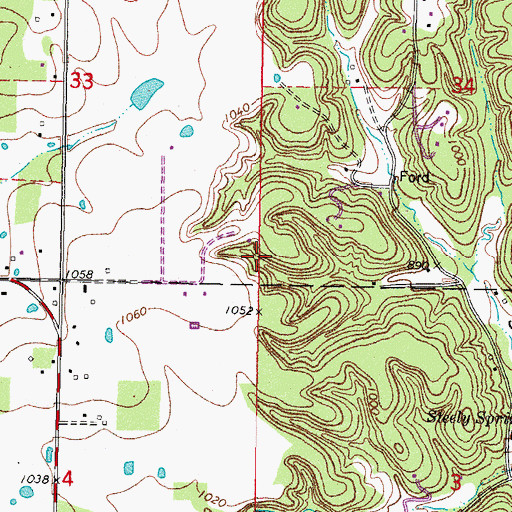Topographic Map of Steely Hollow Census Designated Place, OK
