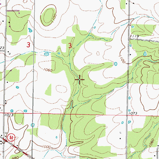 Topographic Map of Titanic Census Designated Place, OK