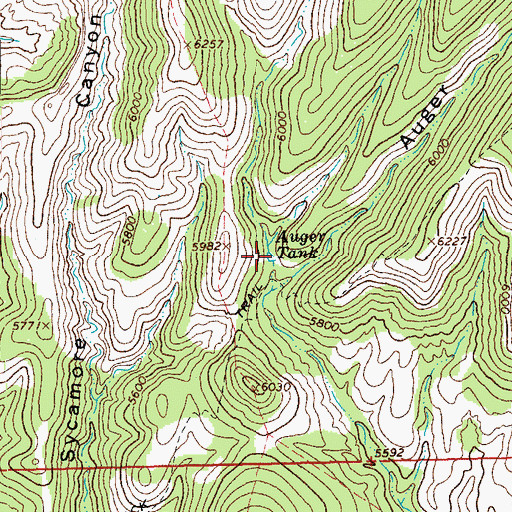 Topographic Map of Auger Tank, AZ