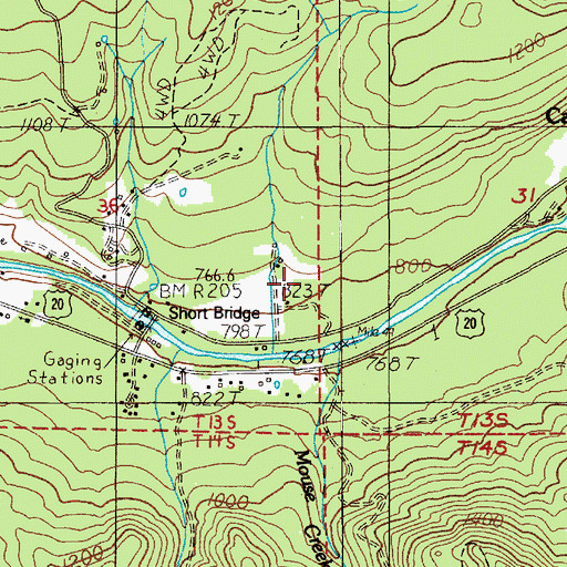 Topographic Map of Cascadia Census Designated Place, OR