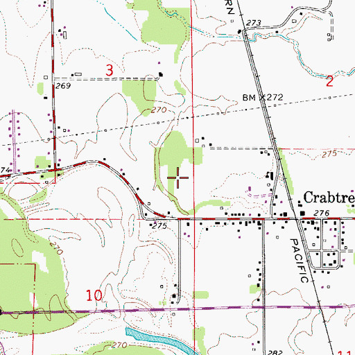 Topographic Map of Crabtree Census Designated Place, OR