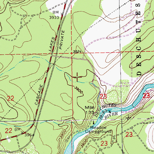 Topographic Map of Seventh Mountain Census Designated Place, OR