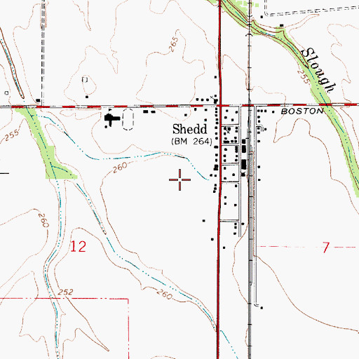 Topographic Map of Shedd Census Designated Place, OR