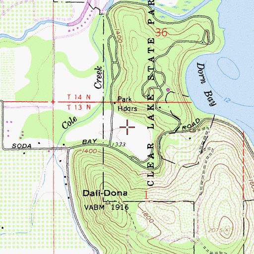Topographic Map of Clear Lake State Park, CA