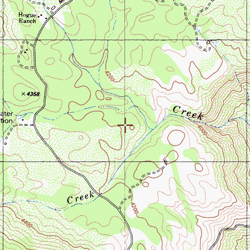 Topographic Map of Clearwater Creek, CA