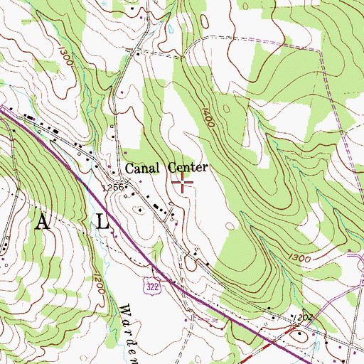Topographic Map of Hannasville Census Designated Place, PA