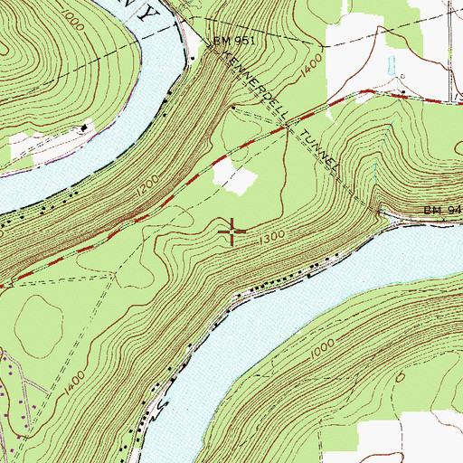 Topographic Map of Kennerdell Census Designated Place, PA