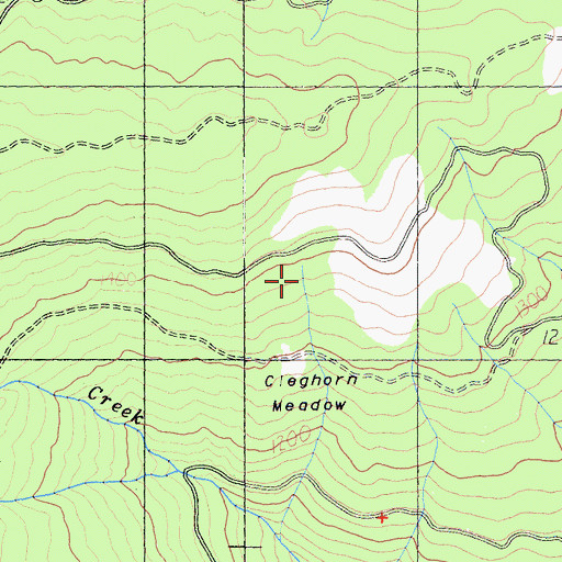 Topographic Map of Cleghorn Meadows, CA