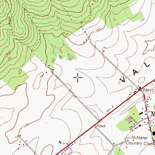 Topographic Map of Mingoville Census Designated Place, PA
