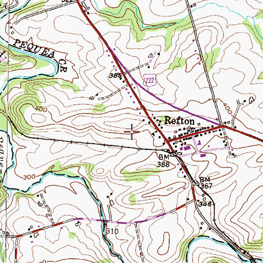 Topographic Map of Refton Census Designated Place, PA