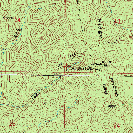 Topographic Map of August Spring, AZ