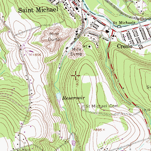 Topographic Map of Saint Michael Census Designated Place, PA