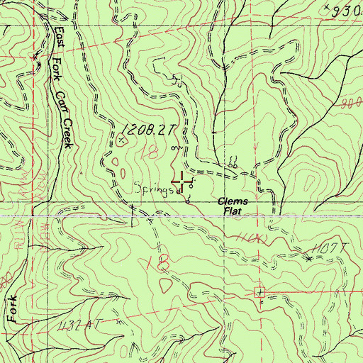 Topographic Map of Clems Flat, CA