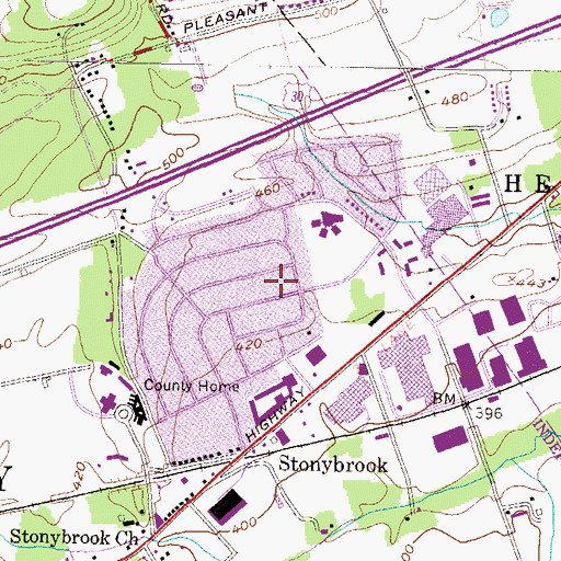 Topographic Map of Yorklyn Census Designated Place, PA