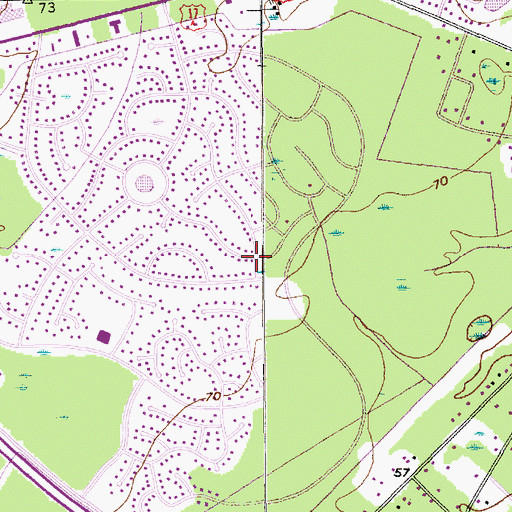Topographic Map of Sangaree Census Designated Place, SC