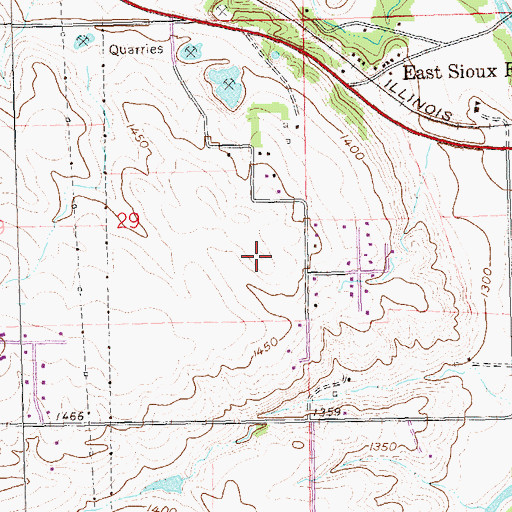 Topographic Map of Anderson Census Designated Place, SD