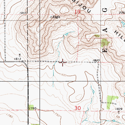 Topographic Map of Bijou Hills Census Designated Place, SD