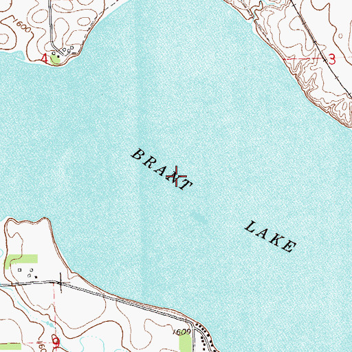 Topographic Map of Brant Lake Census Designated Place, SD