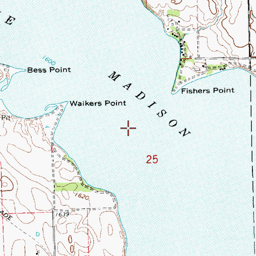 Topographic Map of Lake Madison Census Designated Place, SD