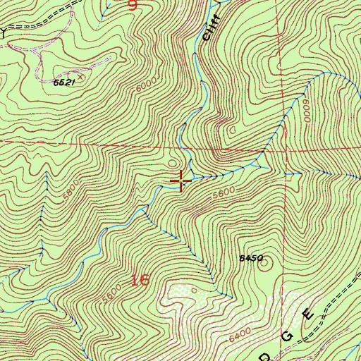 Topographic Map of Cliff Canyon, CA