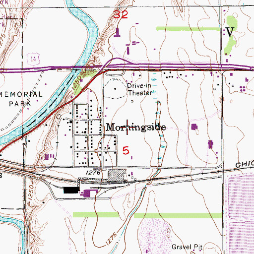 Topographic Map of Morningside Census Designated Place, SD