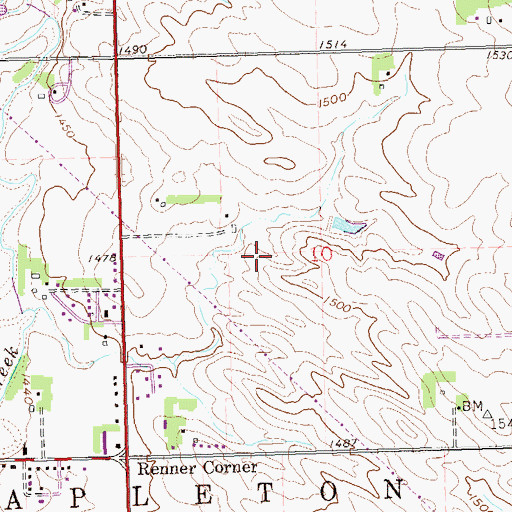 Topographic Map of Renner Corner Census Designated Place, SD