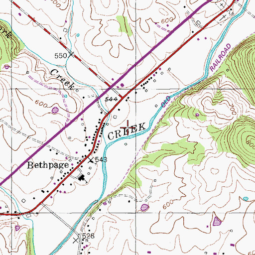 Topographic Map of Bethpage Census Designated Place, TN