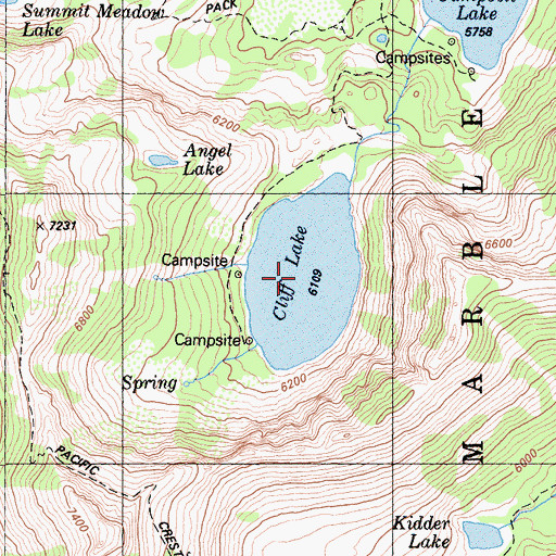Topographic Map of Cliff Lake, CA