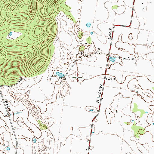 Topographic Map of Lascassas Census Designated Place, TN