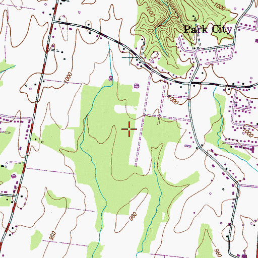 Topographic Map of Park City Census Designated Place, TN