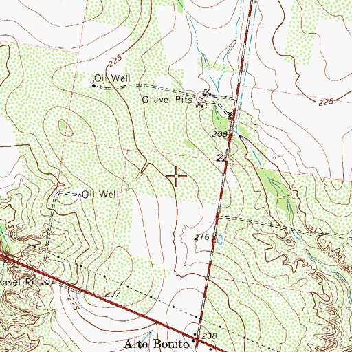 Topographic Map of Alto Bonito Heights Census Designated Place, TX