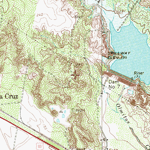 Topographic Map of B and E Census Designated Place, TX